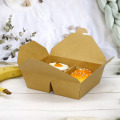 wholesale kraft food container box take away kraft paper fast food container